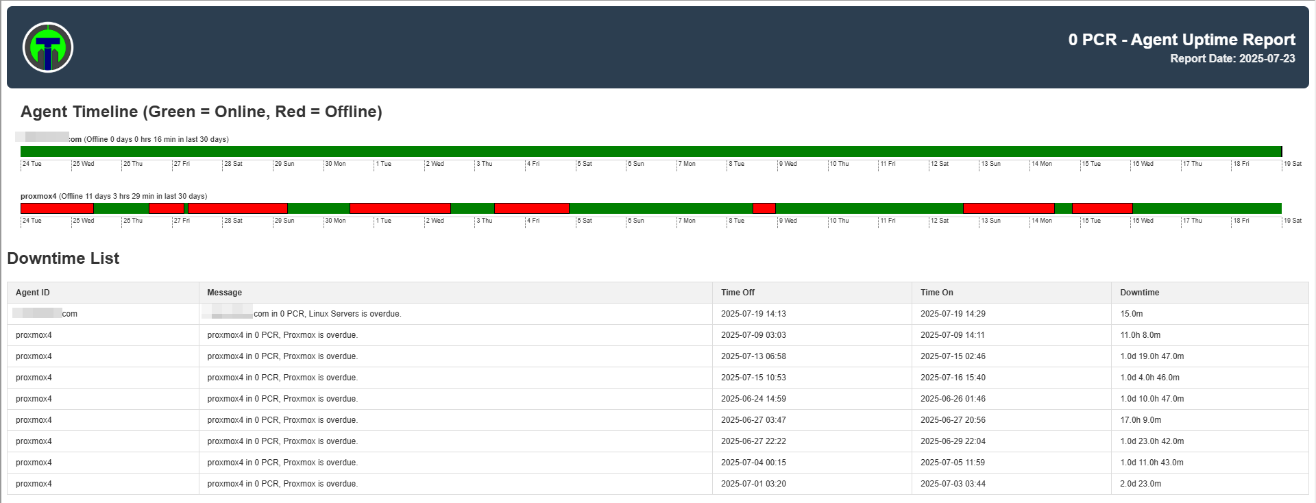 html report screenshot